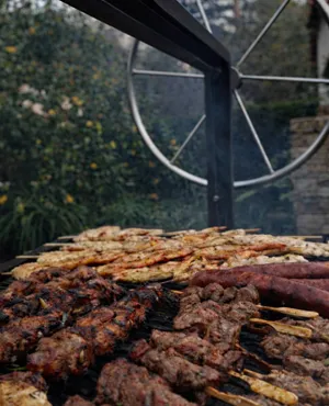grilled appetizers on a bbq at a catering event
